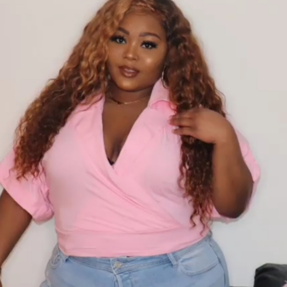 Rebdolls Pink Blazer Crop Top
